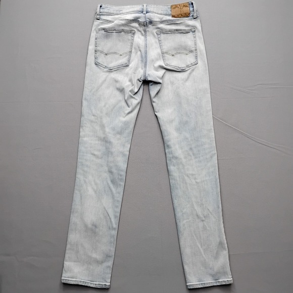 American Eagle Outfitters Other - American Eagle Slim Straight Jeans Mens 32x34 Light Wash Blue Denim Stretch